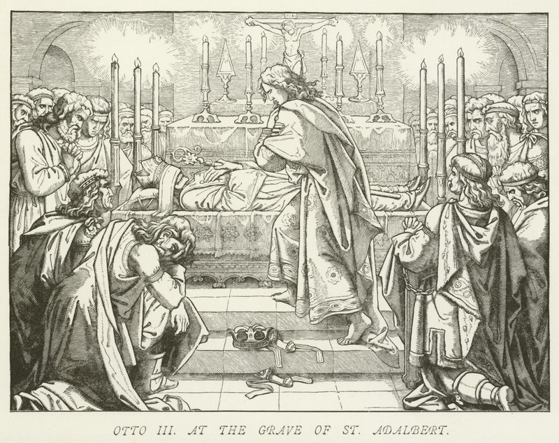 Otto III. am Grab von St. Adalbert von German School