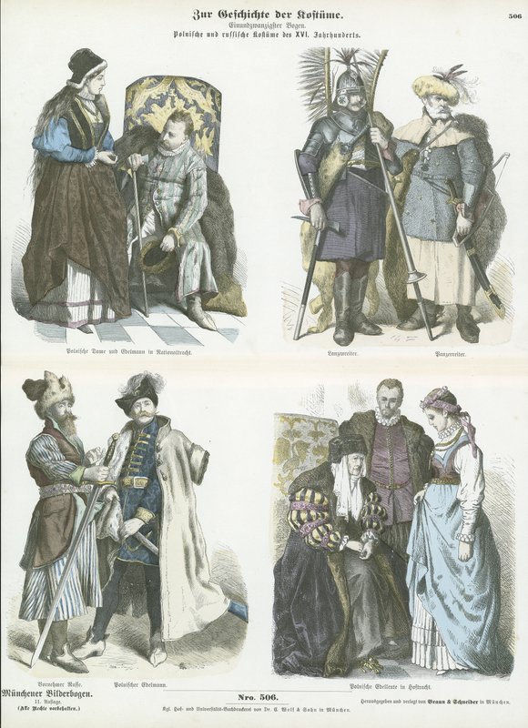 Polnische und russische Kostüme, 15. und 16. Jahrhundert von German School