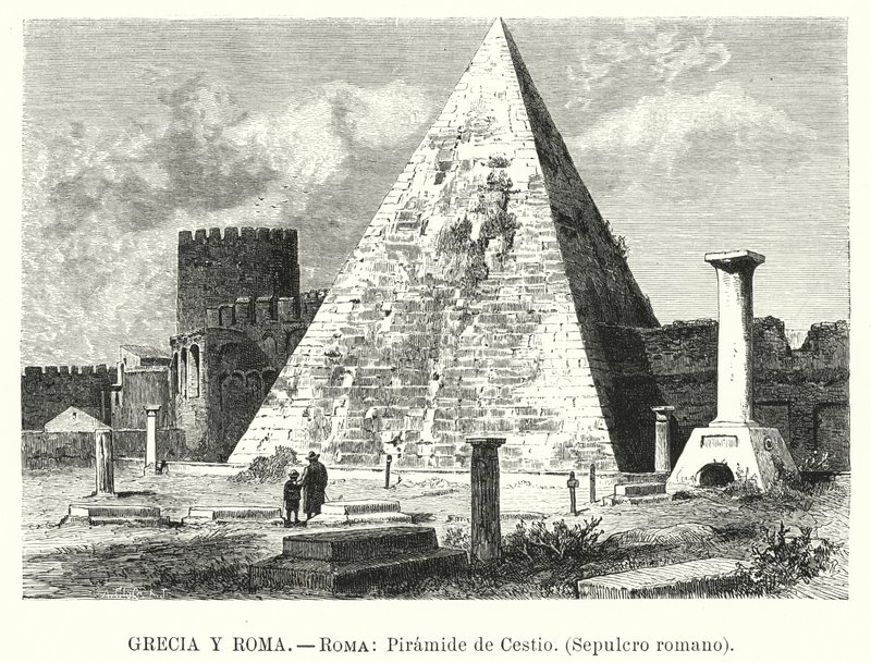 Pyramide des Cestius, Grab des Gaius Cestius, Rom von German School