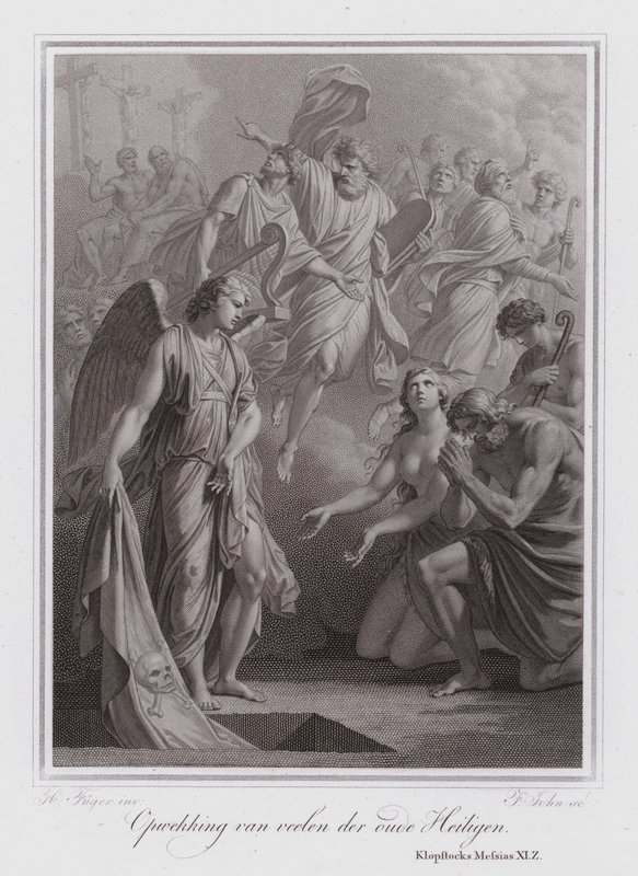 Auferstehung der alten Heiligen (Gravur) von German School
