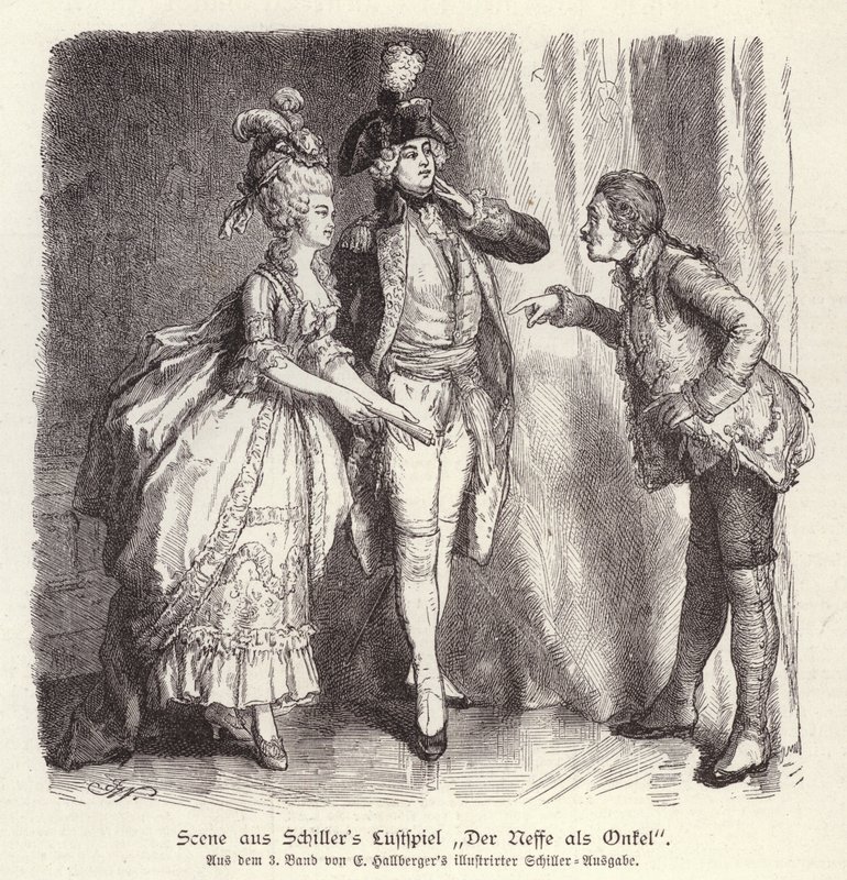Szene aus Friedrich Schillers Komödie Der Neffe als Onkel von German School