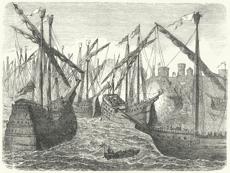 Schiffe der Hanse vor Kopenhagen von German School