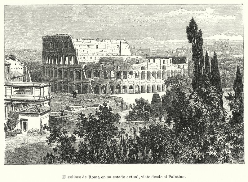 Das Kolosseum, Rom, gesehen vom Palatin-Hügel von German School