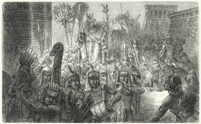 Triumphzug eines altägyptischen Pharaos (Stich) von German School