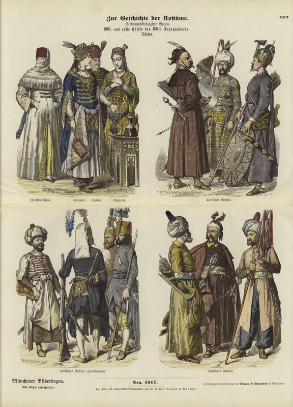 Türkische Kostüme, 17. und erste Hälfte des 18. Jahrhunderts von German School