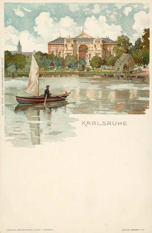 Ansicht der Stadt Karlsruhe in Deutschland von German School