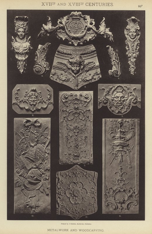 17. und 18. Jahrhundert, Metallarbeiten und Holzschnitzereien von German School