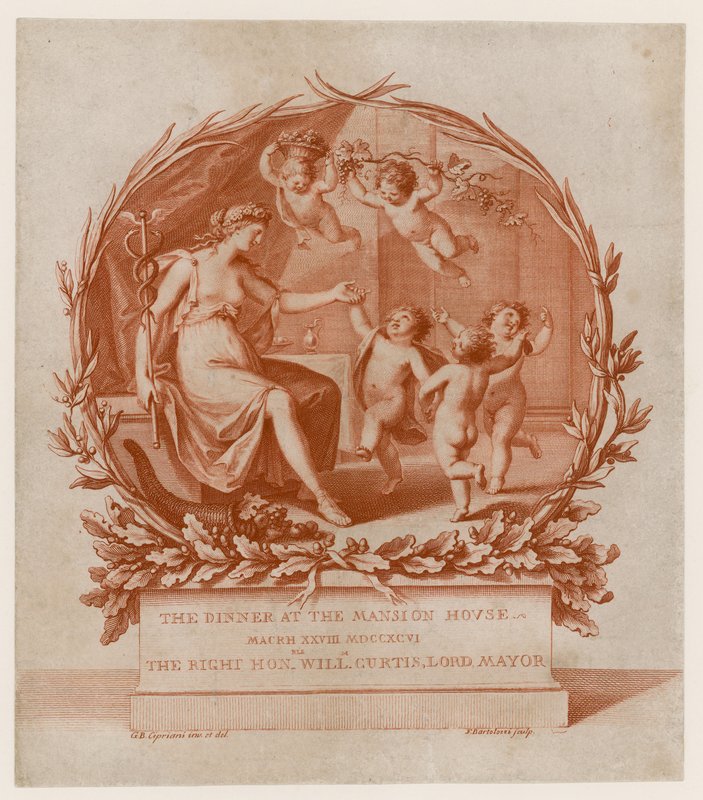Einladung zum Abendessen im Mansion House, London, am 28. März 1796 von Giovanni Battista Cipriani