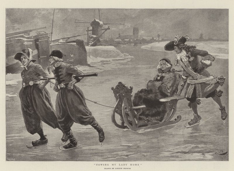 Meine Dame nach Hause schleppen (Lithografie) von Gordon Frederick (after) Browne