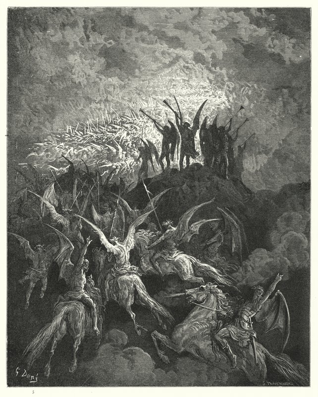 Illustration von Gustave Doré für Miltons Paradise Lost, Buch I, Zeilen 757-759 von Gustave Dore