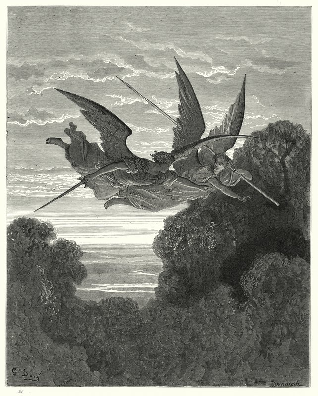 Illustration von Gustave Doré für Miltons Paradise Lost, Buch IV, Zeilen 798, 799 von Gustave Dore