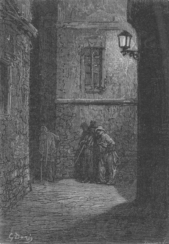 Zwei Nachtvagabunden von Gustave after Dore