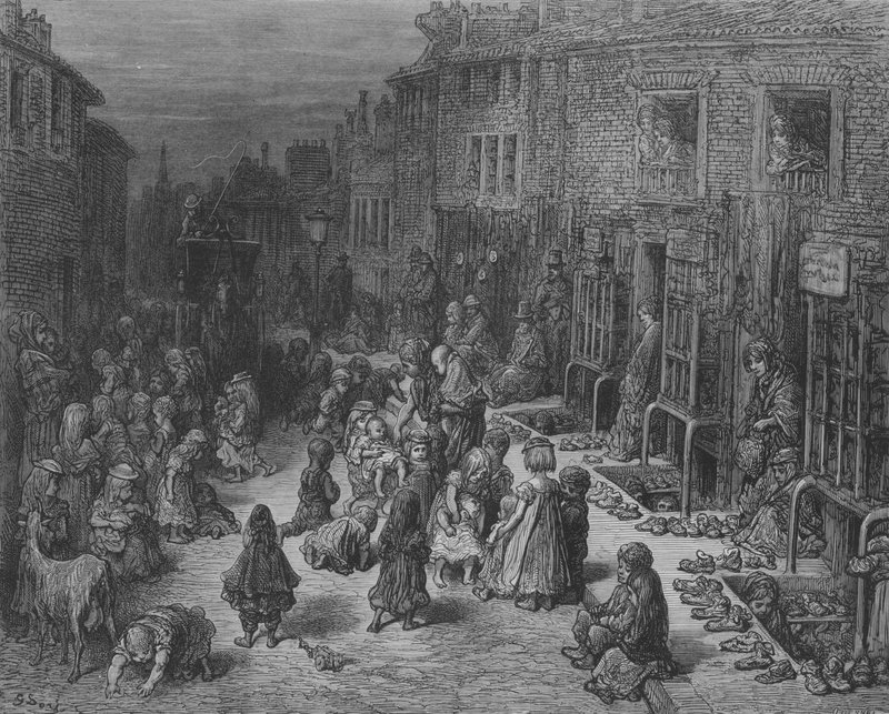 Der Markt für alte Schuhe, Dudley-Street von Gustave after Dore