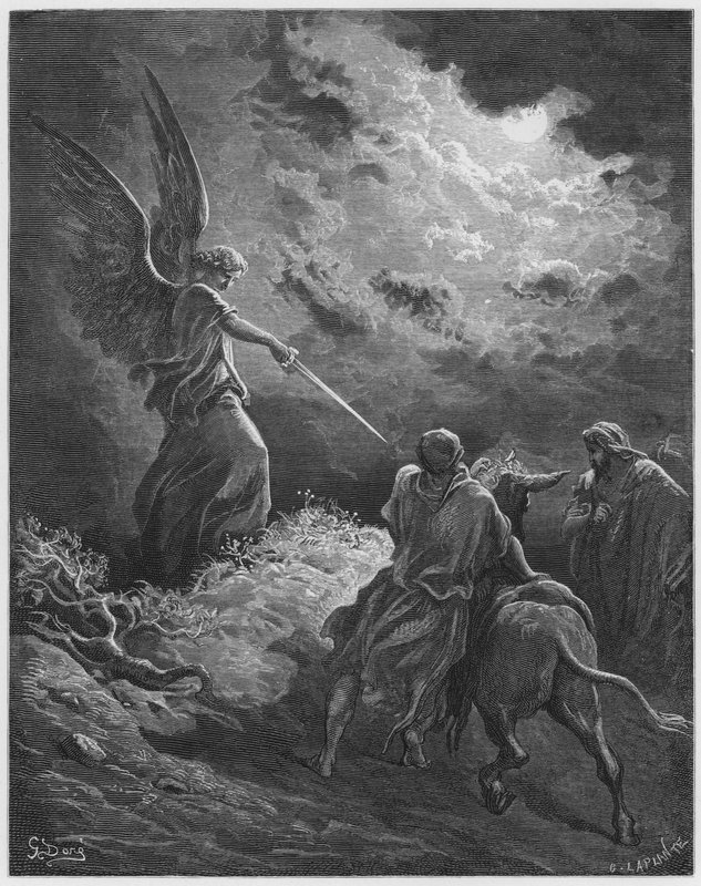 Gustave Dore Bibel: Der Engel erscheint Bileam von Gustave Dore