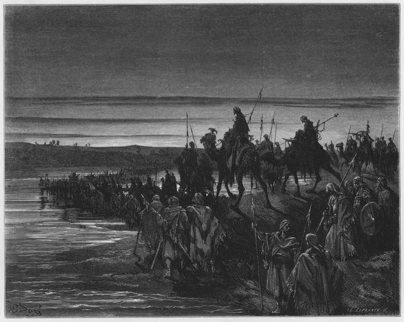 Die Kinder Israels überqueren den Jordan von Gustave Dore