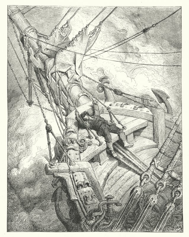 Gustave Doré Illustration für Coleridges Rime of the Ancient Mariner (Gravur) von Gustave Dore