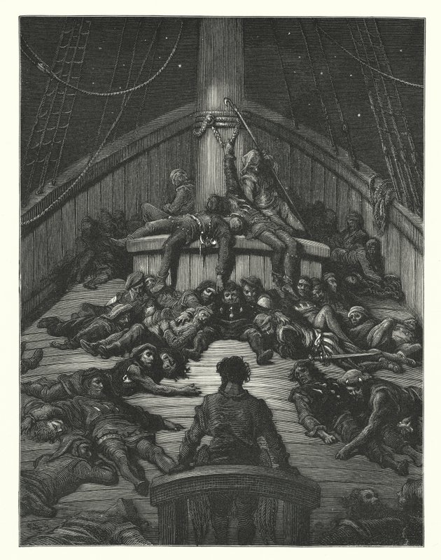Gustave Doré Illustration für Coleridges Rime of the Ancient Mariner (Gravur) von Gustave Dore