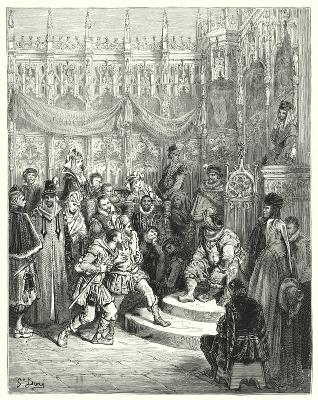Gustave Dorés Don Quixote: "Gouverneur Sancho Panza, der Gerechtigkeit übt" von Gustave Dore