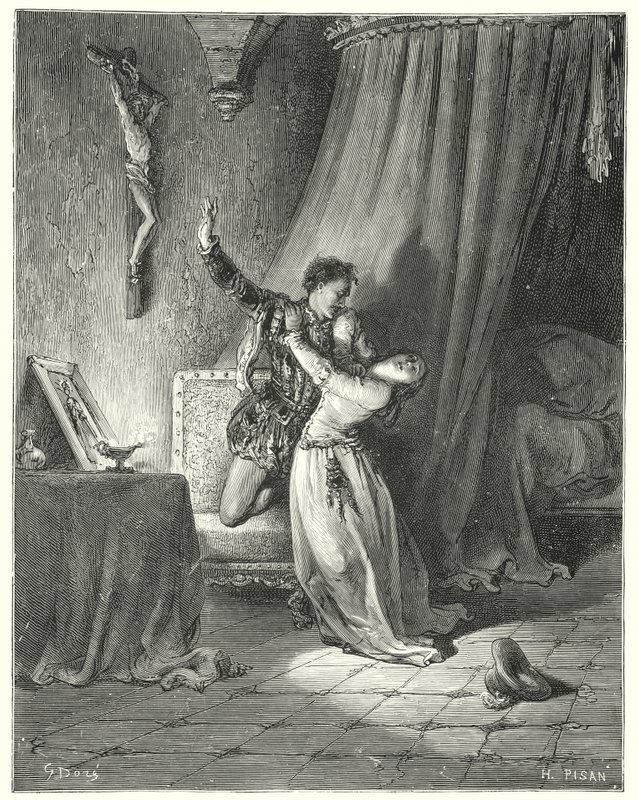 Gustave Dorés Don Quixote: "Ich gehöre dir in diesem Moment, schöne Dorothea: sieh, ich gebe dir hier meine Hand, um dein zu sein" von Gustave Dore