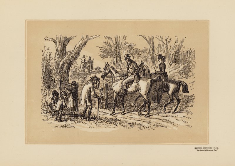 Jagdszenen, Nr. 12, Das Weihnachtsgeschenk des Gutsherrn von Hablot Knight (1815 92) Browne