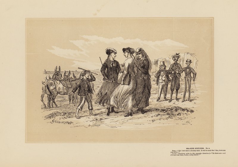 Seaside-Skizzen, Nr. 4, Die drei Esel von Hablot Knight (1815 92) Browne