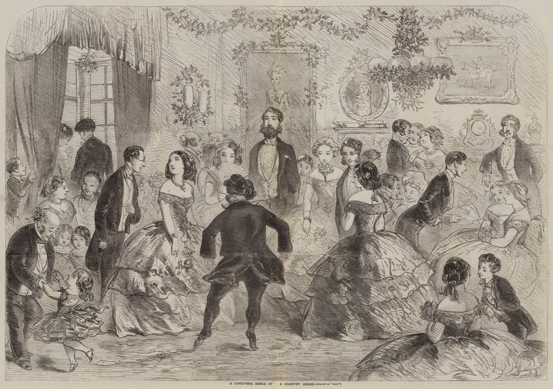 Ein Weihnachtstanz in einem Landhaus von Hablot Knight Browne