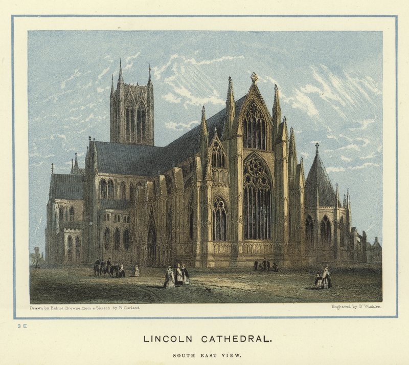 Kathedrale von Lincoln, Südostansicht von Hablot Knight Browne