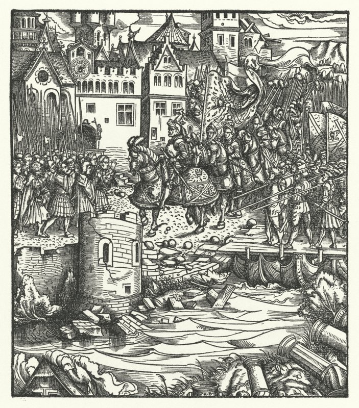 Erzherzog Maximilian von Österreich betritt Utrecht von Hans (after) Burgkmair