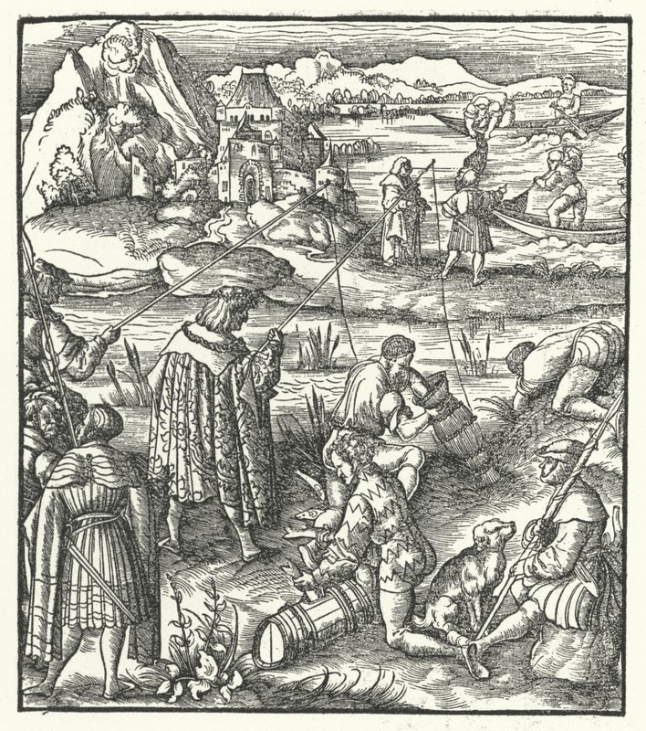 Erzherzog Maximilian von Österreich beim Angeln von Hans (after) Burgkmair