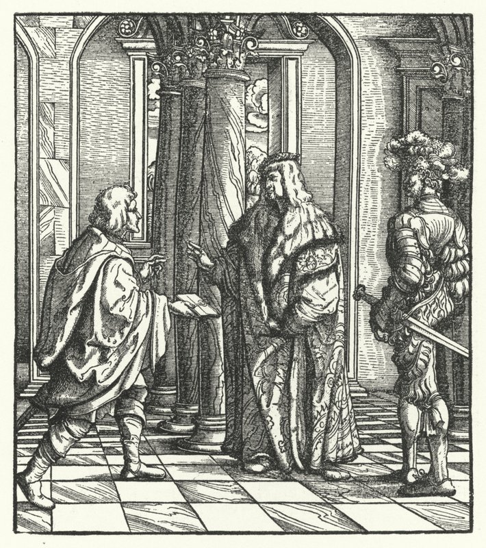 Erzherzog Maximilian von Österreich erhält die Zustimmung von Maria von Burgund zu seinem Heiratsantrag von Hans (after) Burgkmair