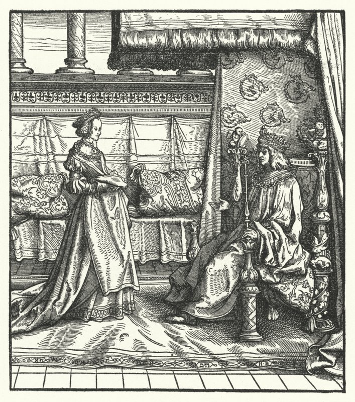 Karl der Kühne, Herzog von Burgund, mit seiner Tochter Maria, die später den zukünftigen Heiligen Römischen Kaiser Maximilian I. im Jahr 1477 heiratete von Hans (after) Burgkmair