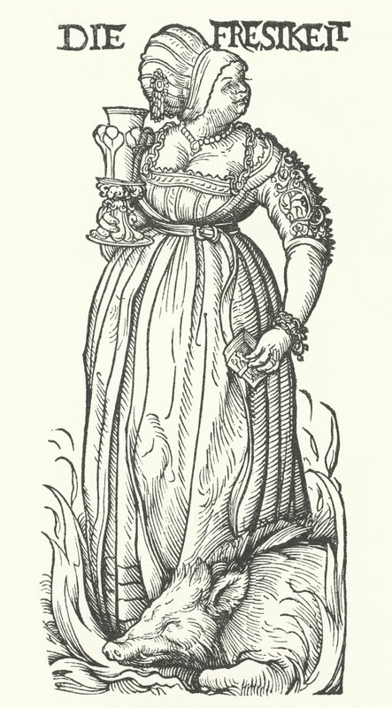 Völlerei: eine der sieben Todsünden von Hans (after) Burgkmair