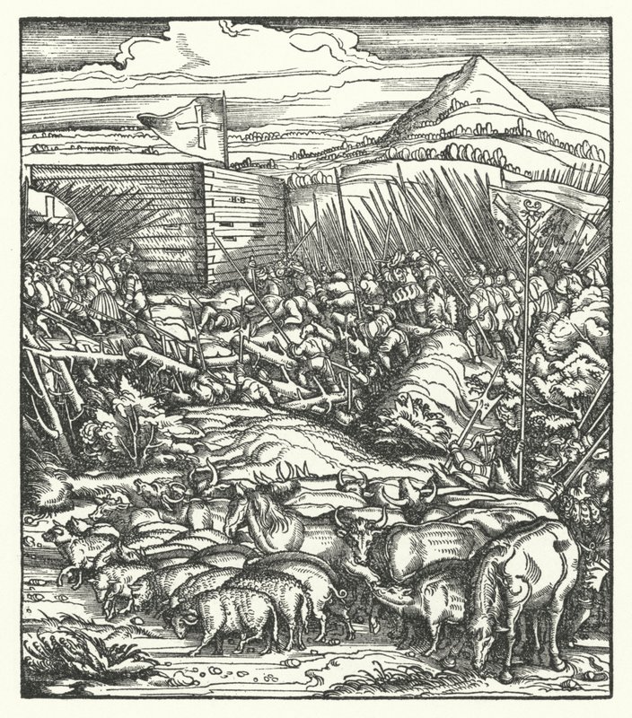 Rückeroberung von Vieh, das flämische Bauern gestohlen haben, die gegen die Herrschaft von Erzherzog Maximilian von Österreich rebellieren von Hans (after) Burgkmair