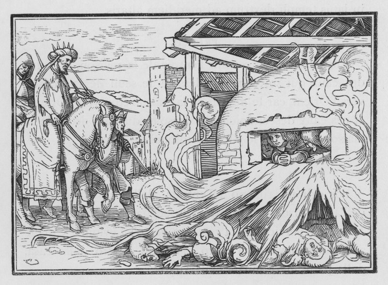 Schadrach, Meschach und Abed-Nego werden ins Feuer geworfen, Daniel III, 23 von Hans after Holbein the Younger
