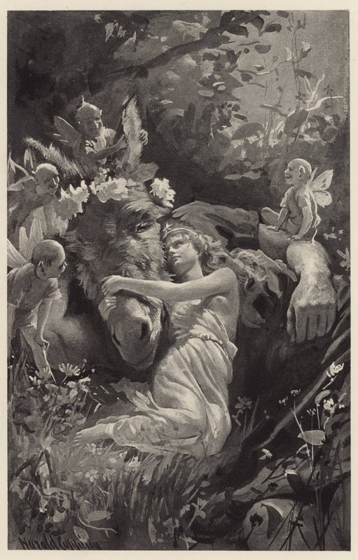 Schlaf, sagte die Königin, und ich werde dich in meinen Armen wiegen, oh, wie ich dich liebe! wie ich dich anbete! von Harold Copping