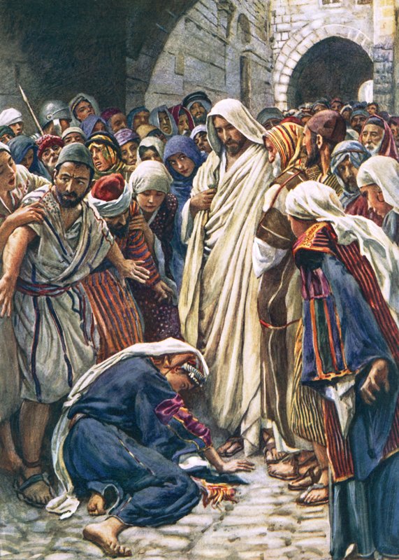 Die Frau, die den Saum seines Gewandes berührte von Harold Copping