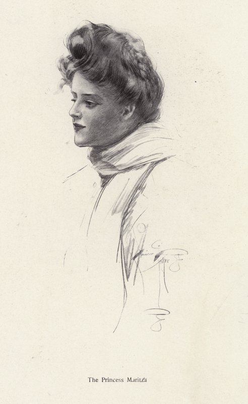 Gräfin Frina Mavrodin aus dem Roman The Princess Moritza von Percy Brebner von Harrison Fisher