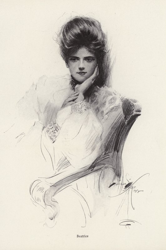 Porträt einer Frau namens Beatrice von Harrison Fisher