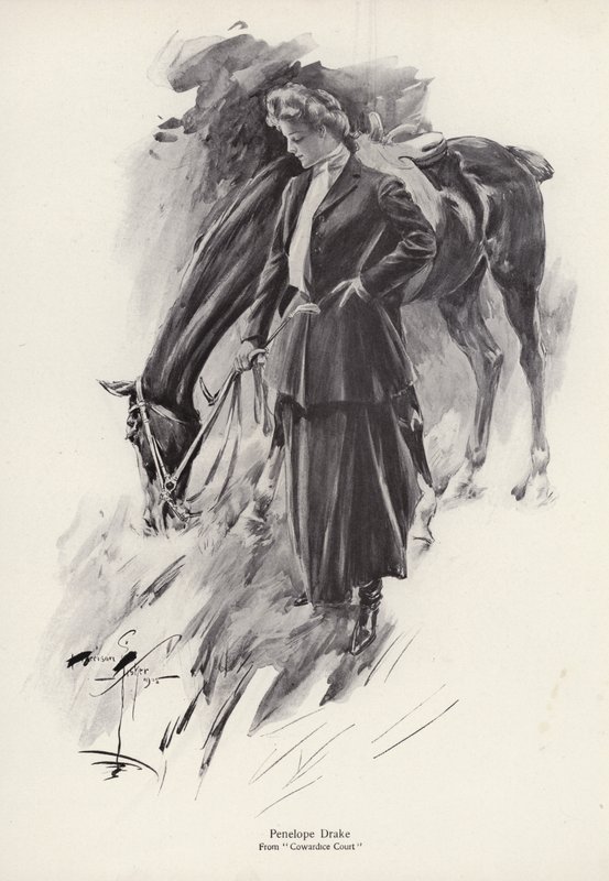 Der Charakter Penelope Drake aus dem Roman Cowardice Court von George Barr McCutcheon von Harrison Fisher
