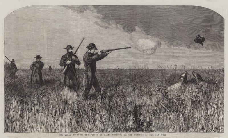 Seine Königliche Hoheit der Prinz von Wales beim Schießen auf den Prärien des Fernen Westens von Harrison William Weir