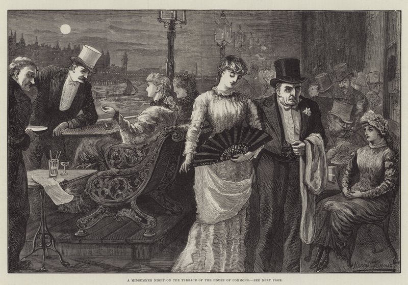Eine Mittsommernacht auf der Terrasse des House of Commons von Harry Furniss