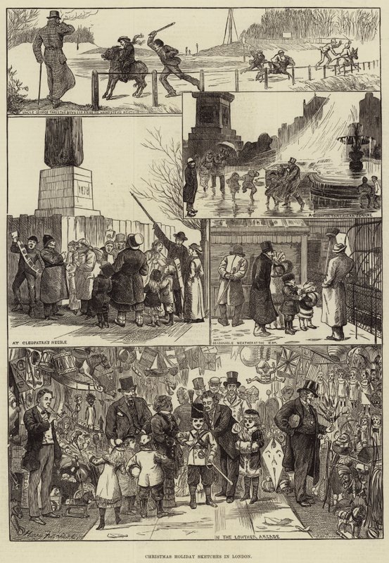 Weihnachtsferien-Skizzen in London von Harry Furniss
