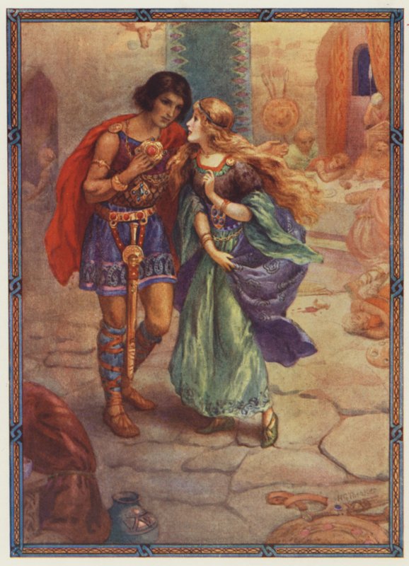 "Nimm mich als deine Frau!", Diarmuid und Grania von Harry George Theaker