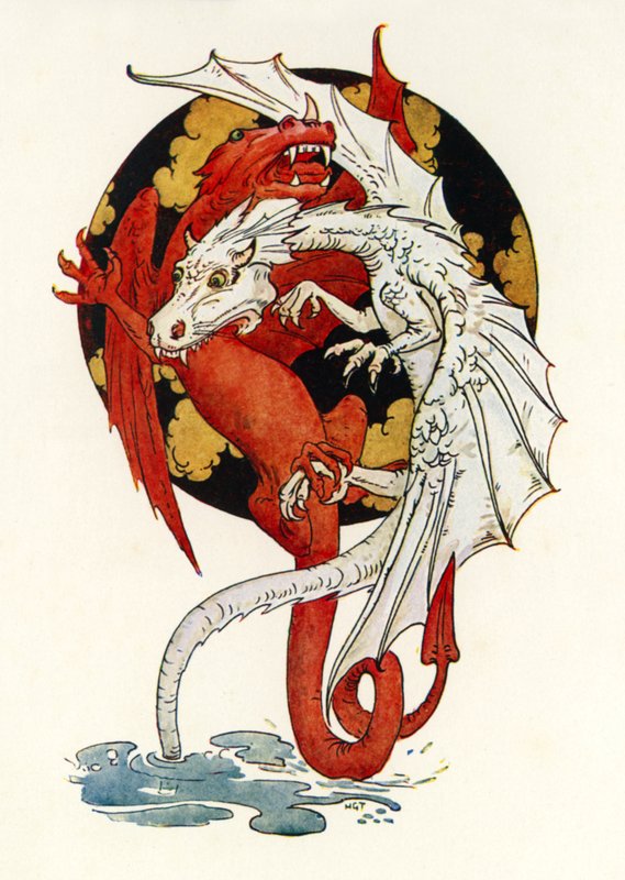 Der Kampf zwischen den Drachen von Harry George Theaker