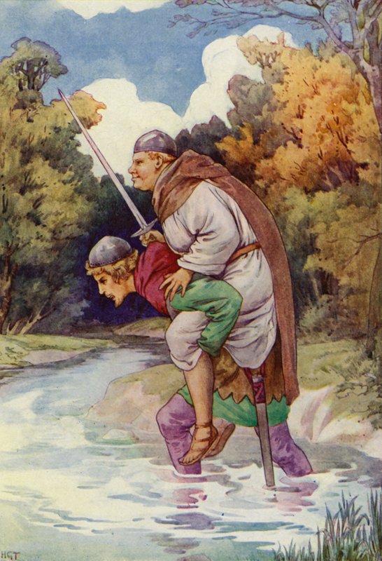 Der Mönch ließ ihn mit seinem großen Gewicht grunzen von Harry George Theaker
