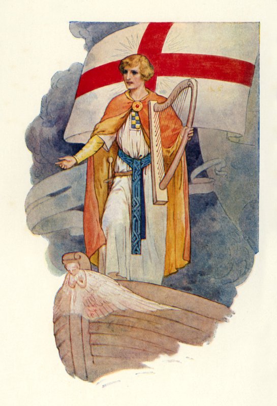 Unter einem Kreuz stand ein Mann und schaute von Harry George Theaker