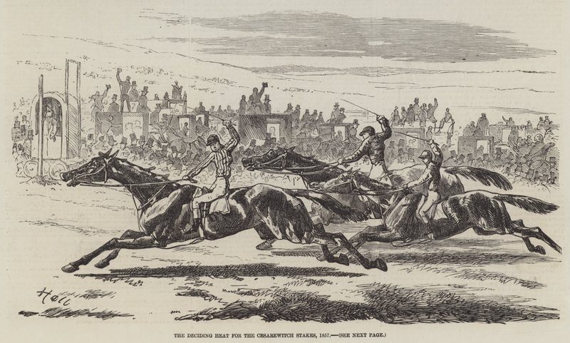 Das entscheidende Rennen für die Cesarewitch Stakes, 1857 von Harry Hall