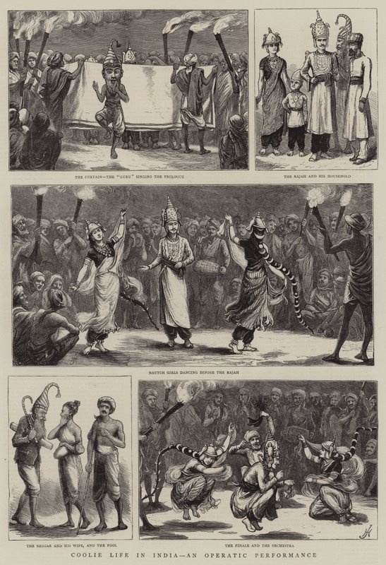 Coolie-Leben in Indien, eine Opernaufführung von Harry Hamilton Johnston