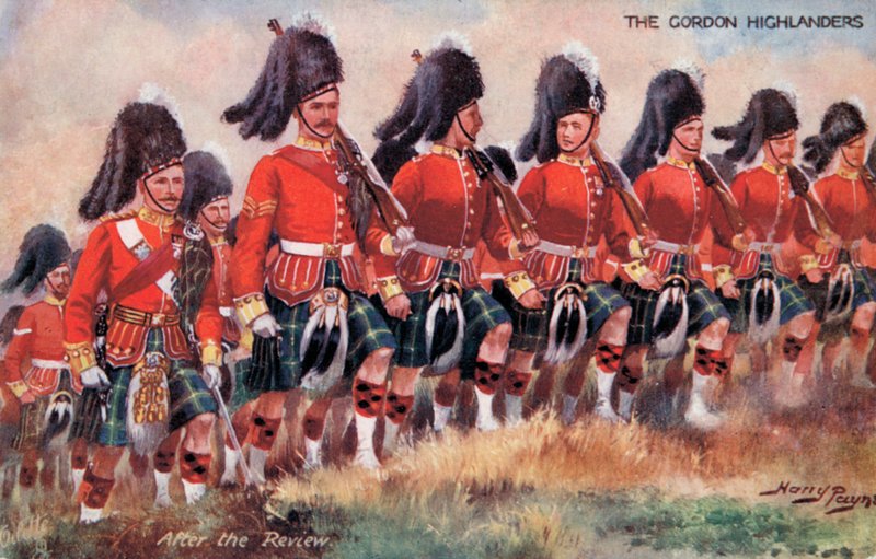 Die Gordon Highlanders, nach der Überprüfung von Harry Payne