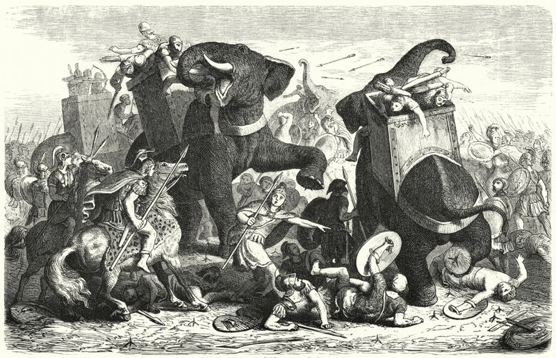 Schlacht von Gaza, 312 v. Chr. (Stich) von Heinrich Leutemann